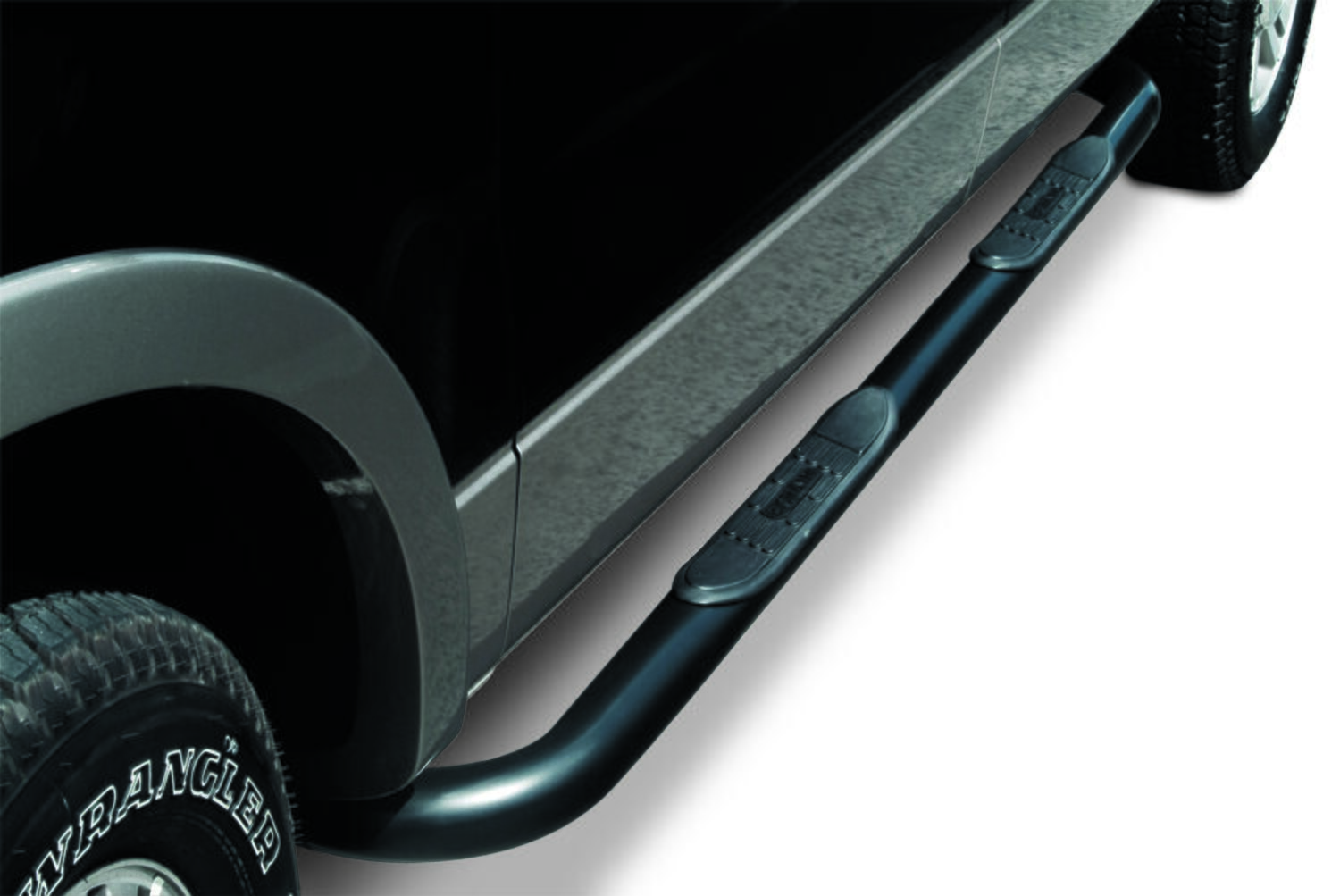 3' ROUND SIDE BARS MILD STEEL BLACK