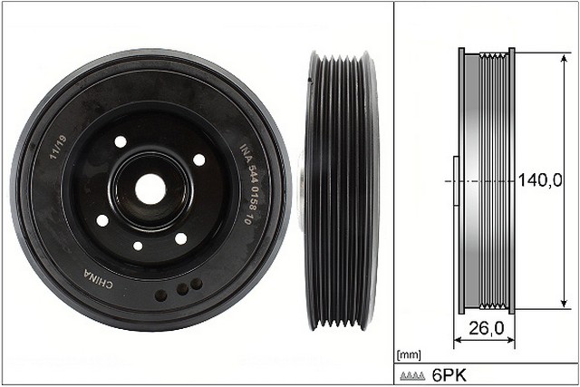INA US Engine Crankshaft Pulley P/N:FT0158