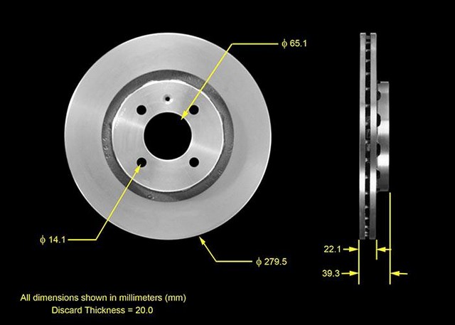 BENDIX PREMIUM DRUM AND ROTOR Disc Brake Rotor P/N:PRT1564