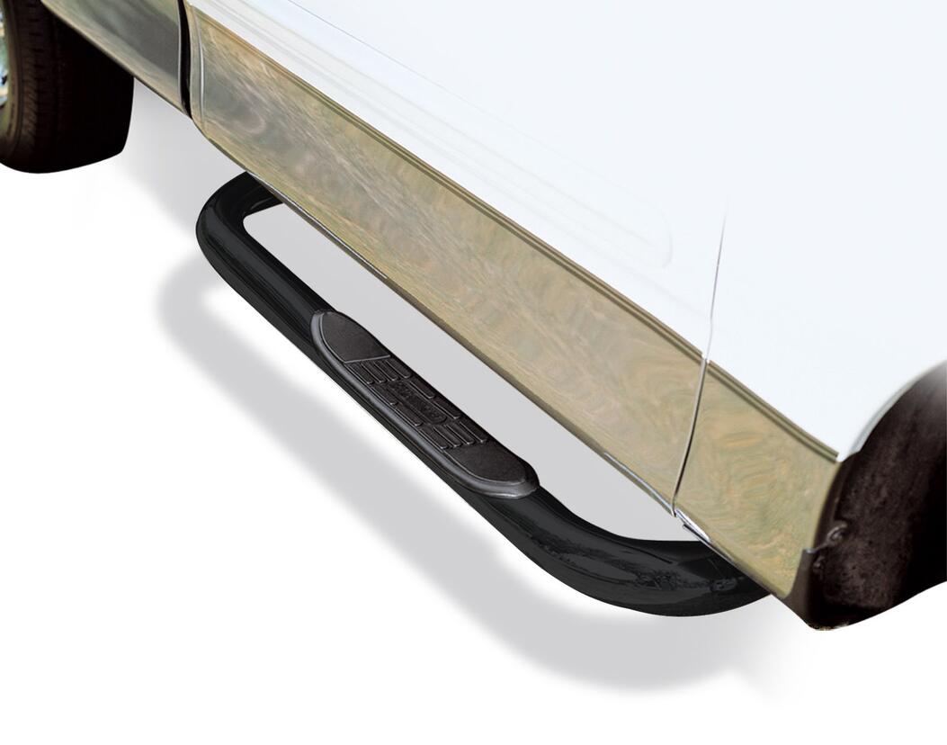 3' ROUND SIDE BARS MILD STEEL BLACK