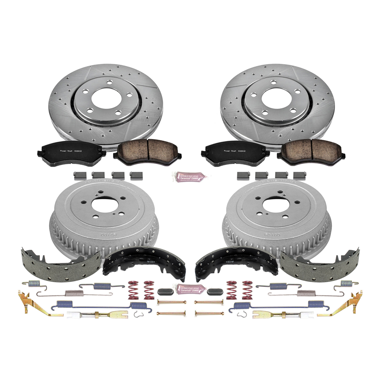 PowerStop Disc Brake Pad and Rotor / Drum Brake Shoe and Drum Kit P/N:K15013DK