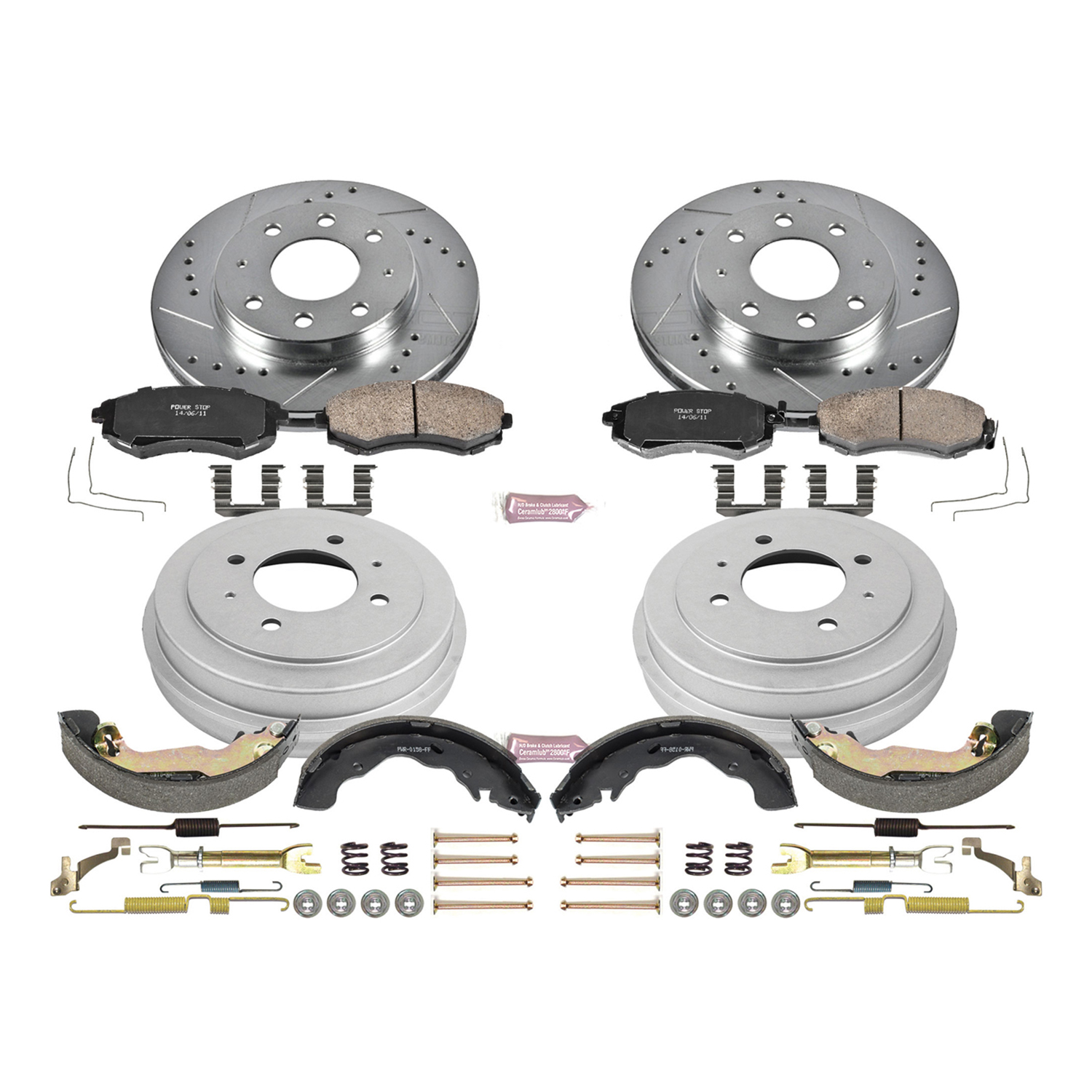 PowerStop Disc Brake Pad and Rotor / Drum Brake Shoe and Drum Kit P/N:K15158DK