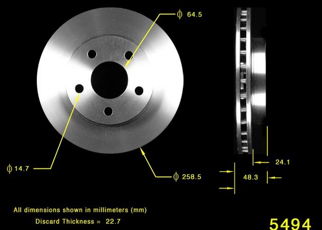 BENDIX PREMIUM DRUM AND ROTOR Disc Brake Rotor P/N:PRT1713FC