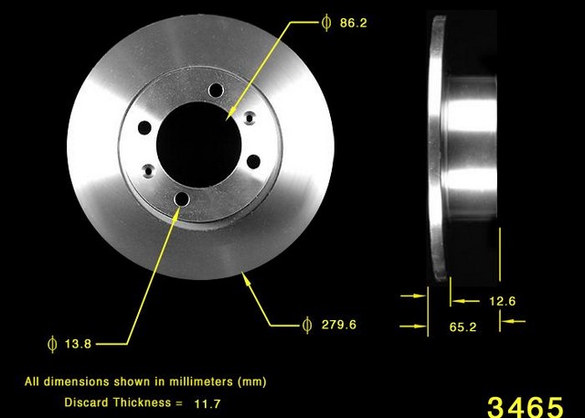 BENDIX PREMIUM DRUM AND ROTOR Disc Brake Rotor P/N:PRT1681