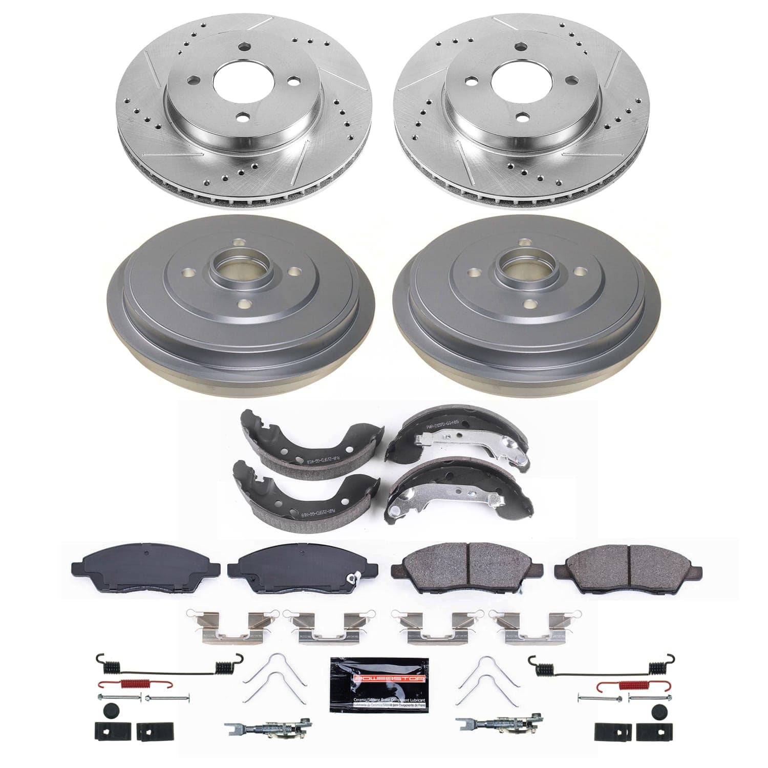 PowerStop Disc Brake Pad and Rotor / Drum Brake Shoe and Drum Kit P/N:K15495DK