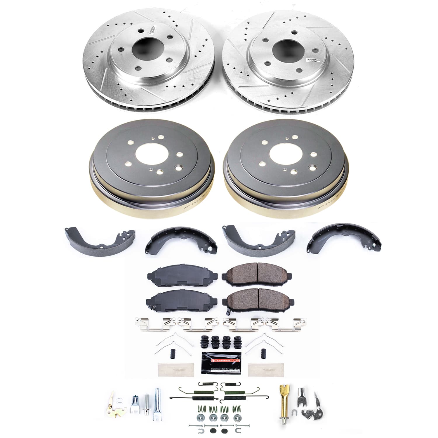 PowerStop Disc Brake Pad and Rotor / Drum Brake Shoe and Drum Kit P/N:K15496DK