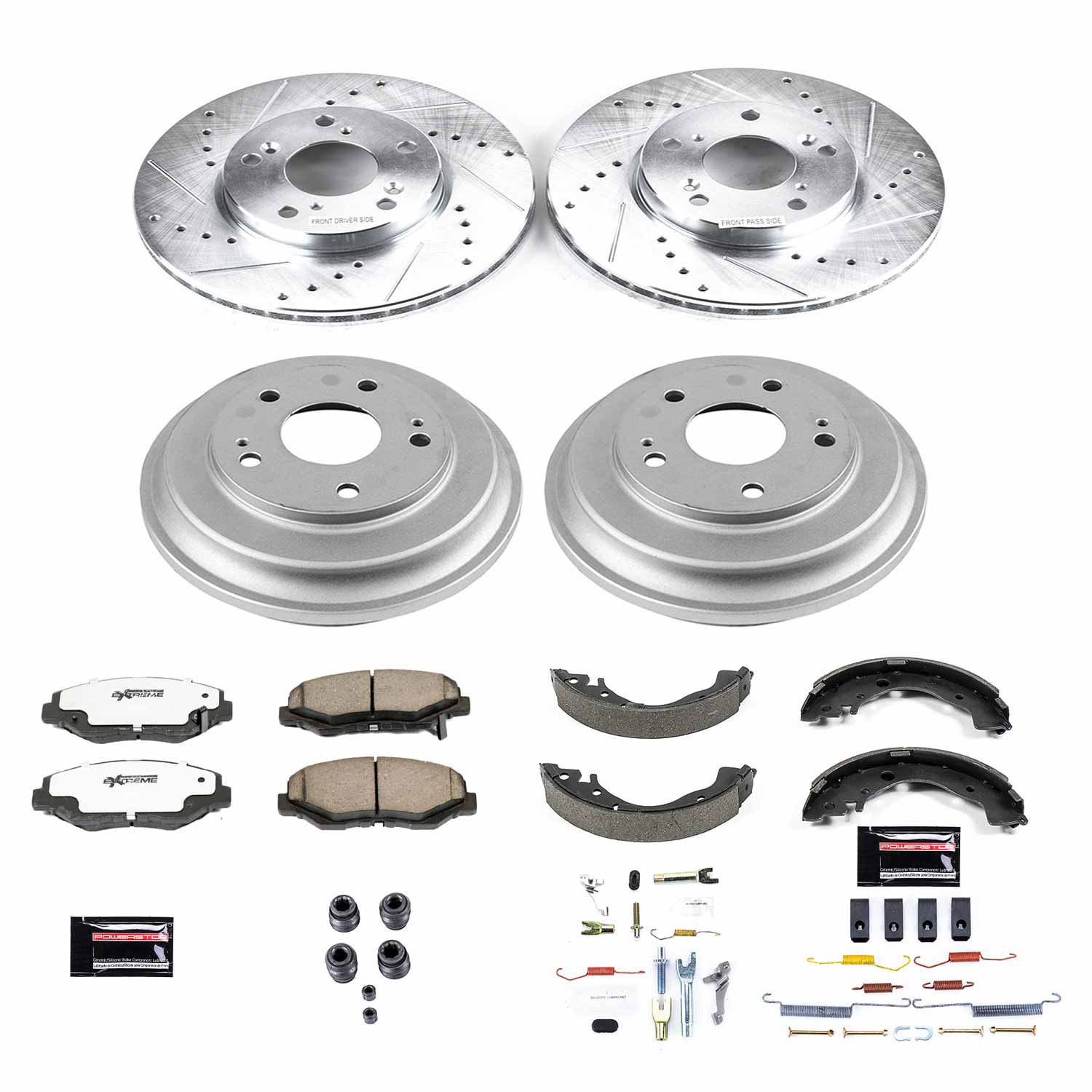 PowerStop Disc Brake Pad and Rotor / Drum Brake Shoe and Drum Kit P/N:K15243DK-26