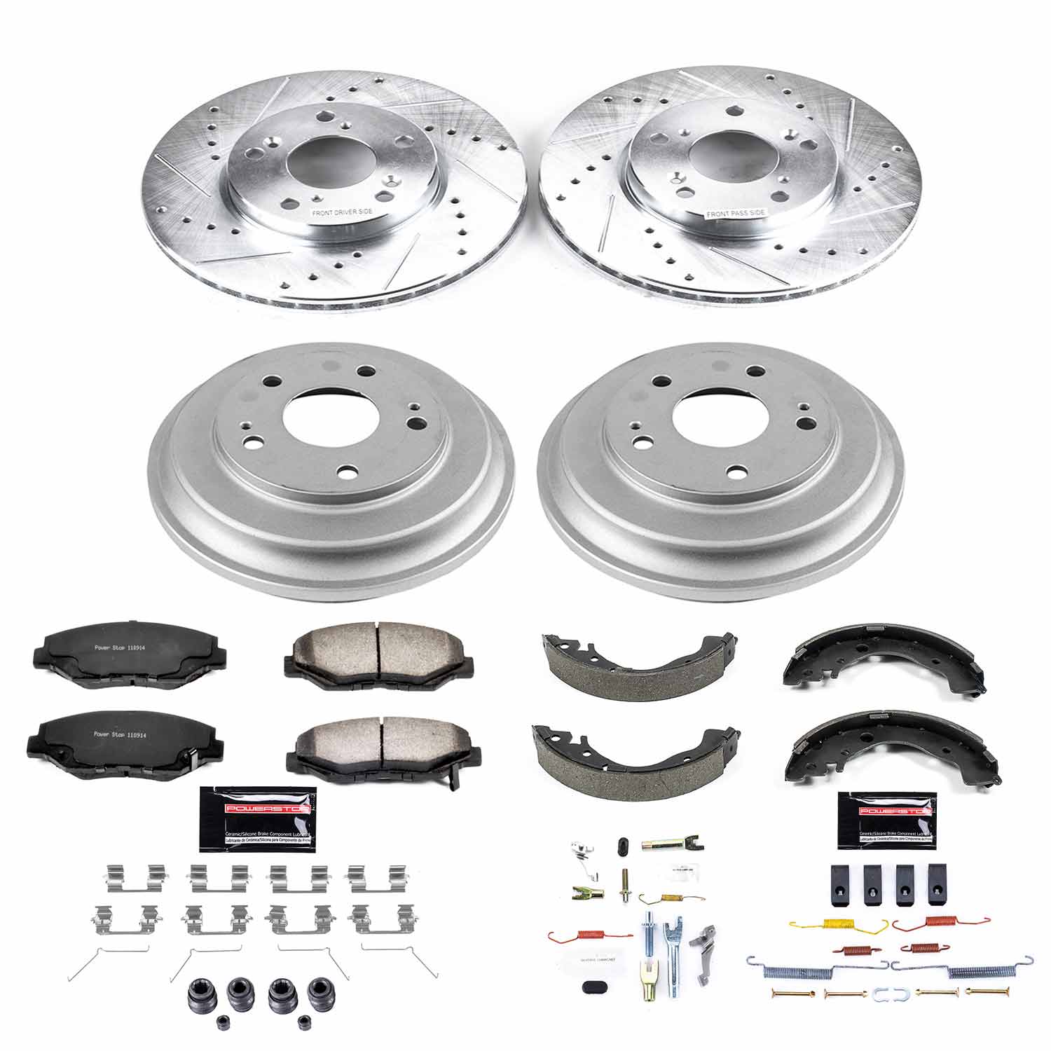 PowerStop Disc Brake Pad and Rotor / Drum Brake Shoe and Drum Kit P/N:K15243DK-36