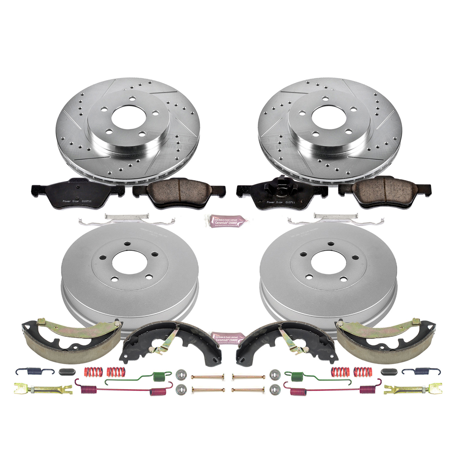 PowerStop Disc Brake Pad and Rotor / Drum Brake Shoe and Drum Kit P/N:K15255DK