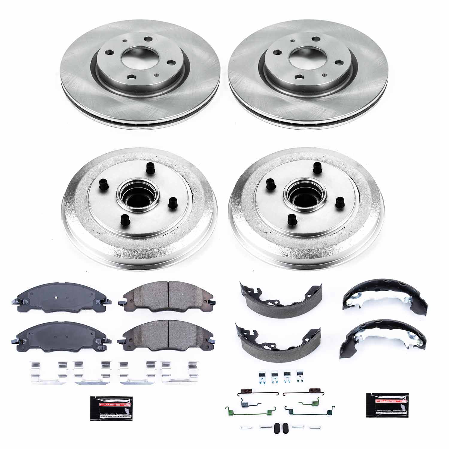 PowerStop Disc Brake Pad and Rotor / Drum Brake Shoe and Drum Kit P/N:KOE15193DK
