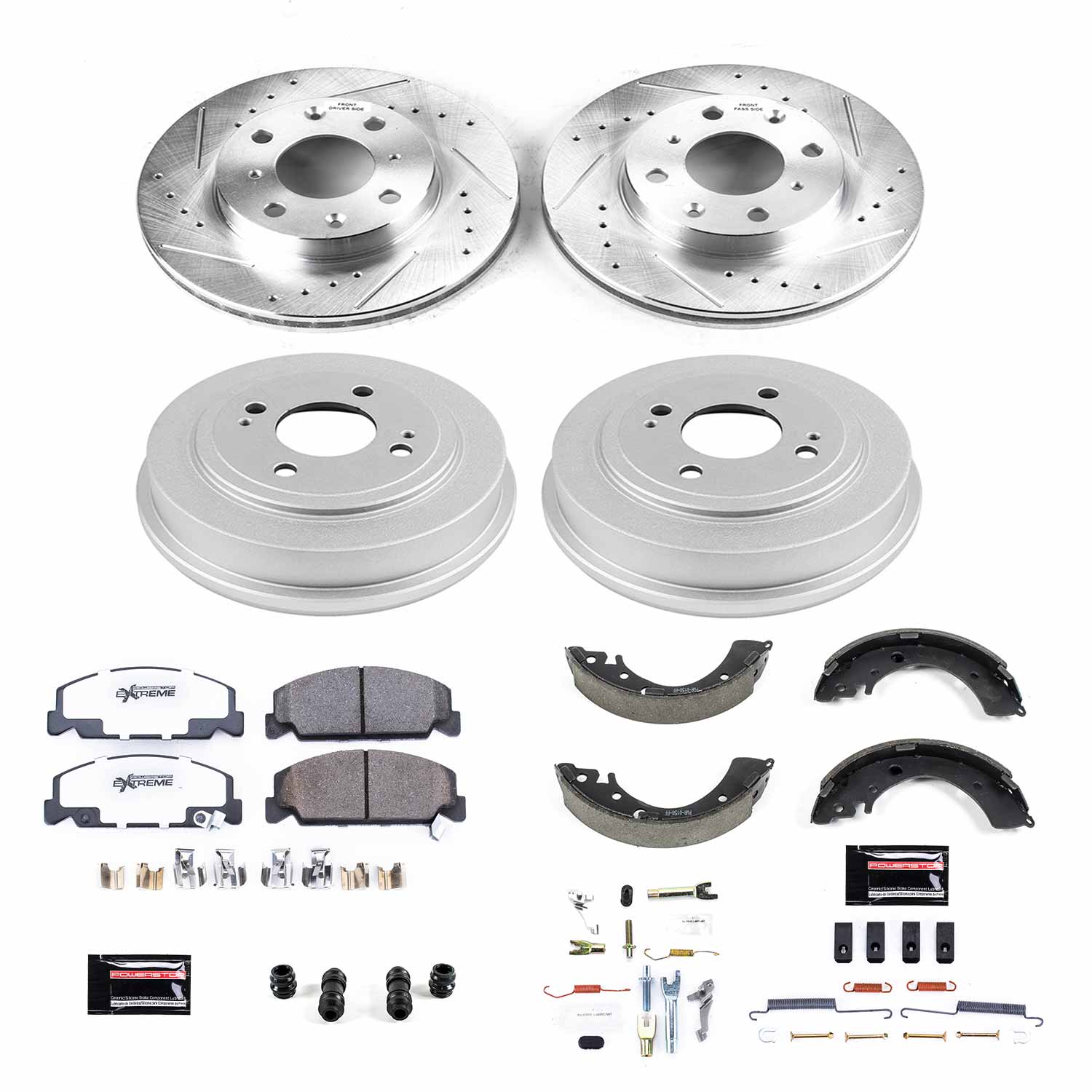 PowerStop Disc Brake Pad and Rotor / Drum Brake Shoe and Drum Kit P/N:K15085DK-26