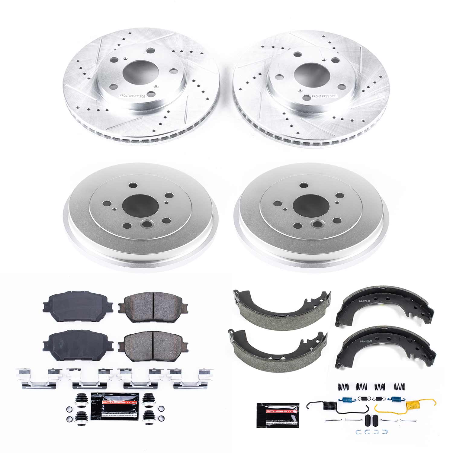 PowerStop Disc Brake Pad and Rotor / Drum Brake Shoe and Drum Kit P/N:K15061DK