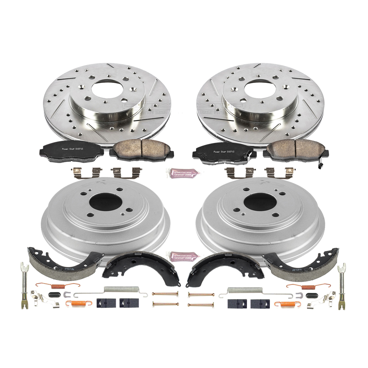 PowerStop Disc Brake Pad and Rotor / Drum Brake Shoe and Drum Kit P/N:K15087DK