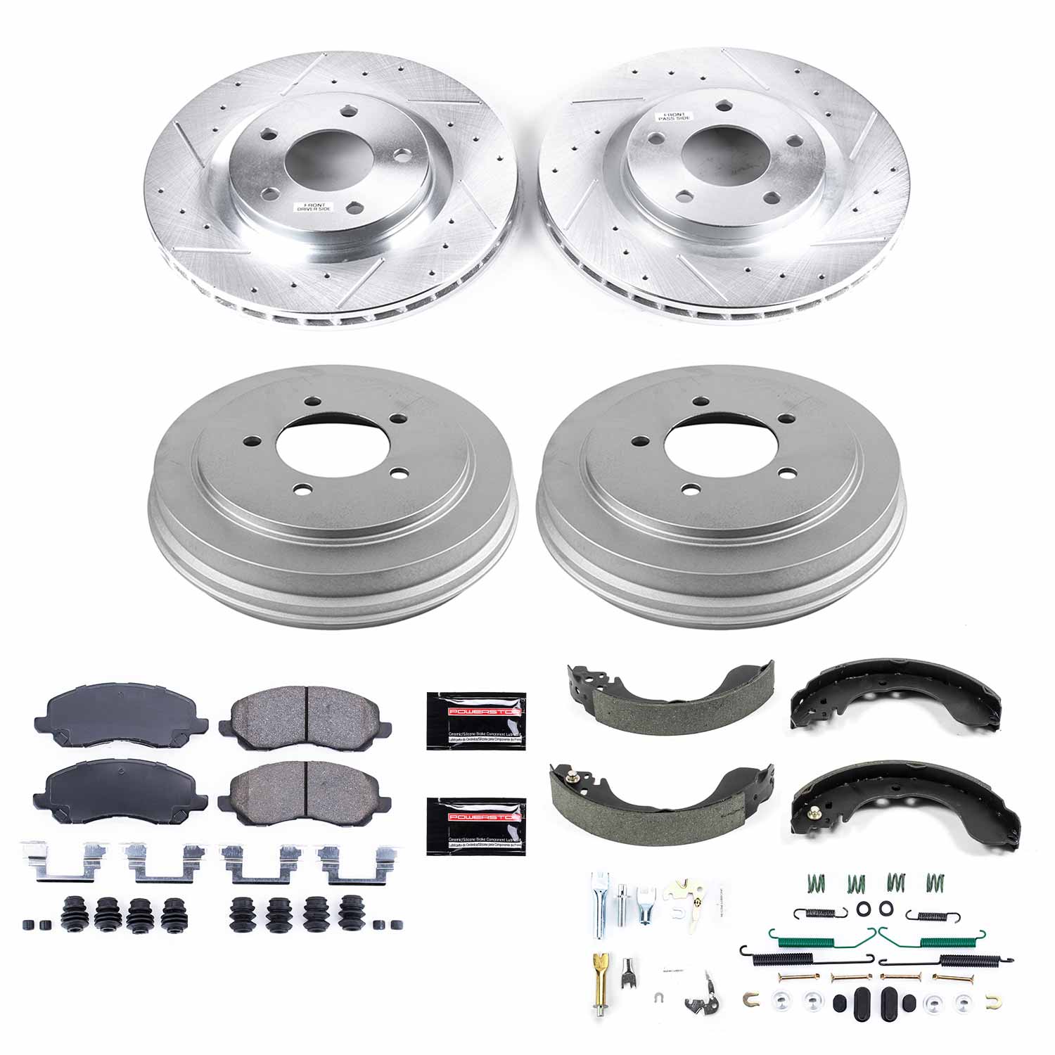 PowerStop Disc Brake Pad and Rotor / Drum Brake Shoe and Drum Kit P/N:K15250DK