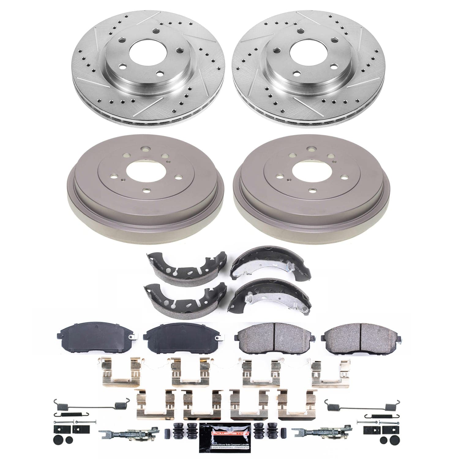 PowerStop Disc Brake Pad and Rotor / Drum Brake Shoe and Drum Kit P/N:K15493DK