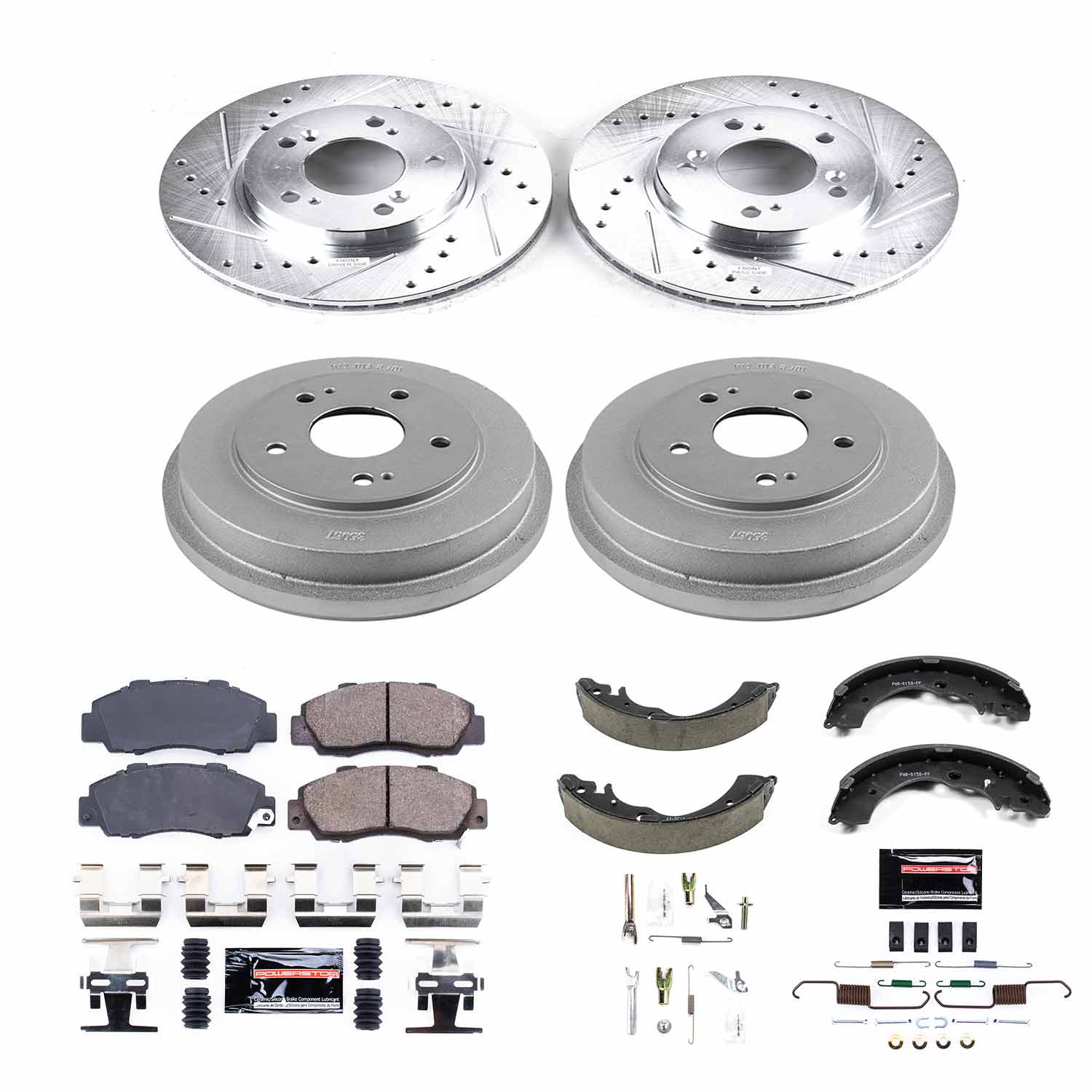 PowerStop Disc Brake Pad and Rotor / Drum Brake Shoe and Drum Kit P/N:K15114DK