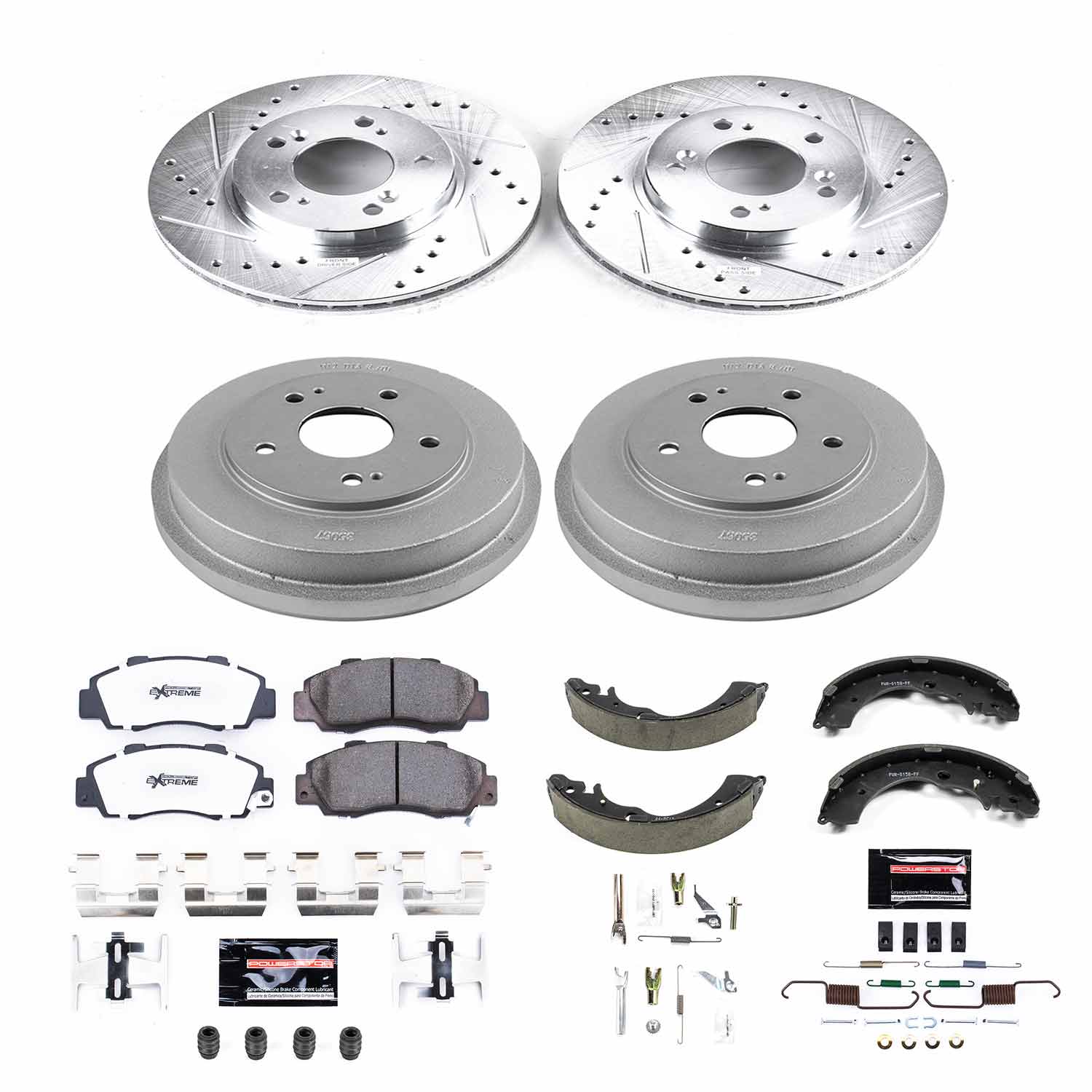 PowerStop Disc Brake Pad and Rotor / Drum Brake Shoe and Drum Kit P/N:K15114DK-26