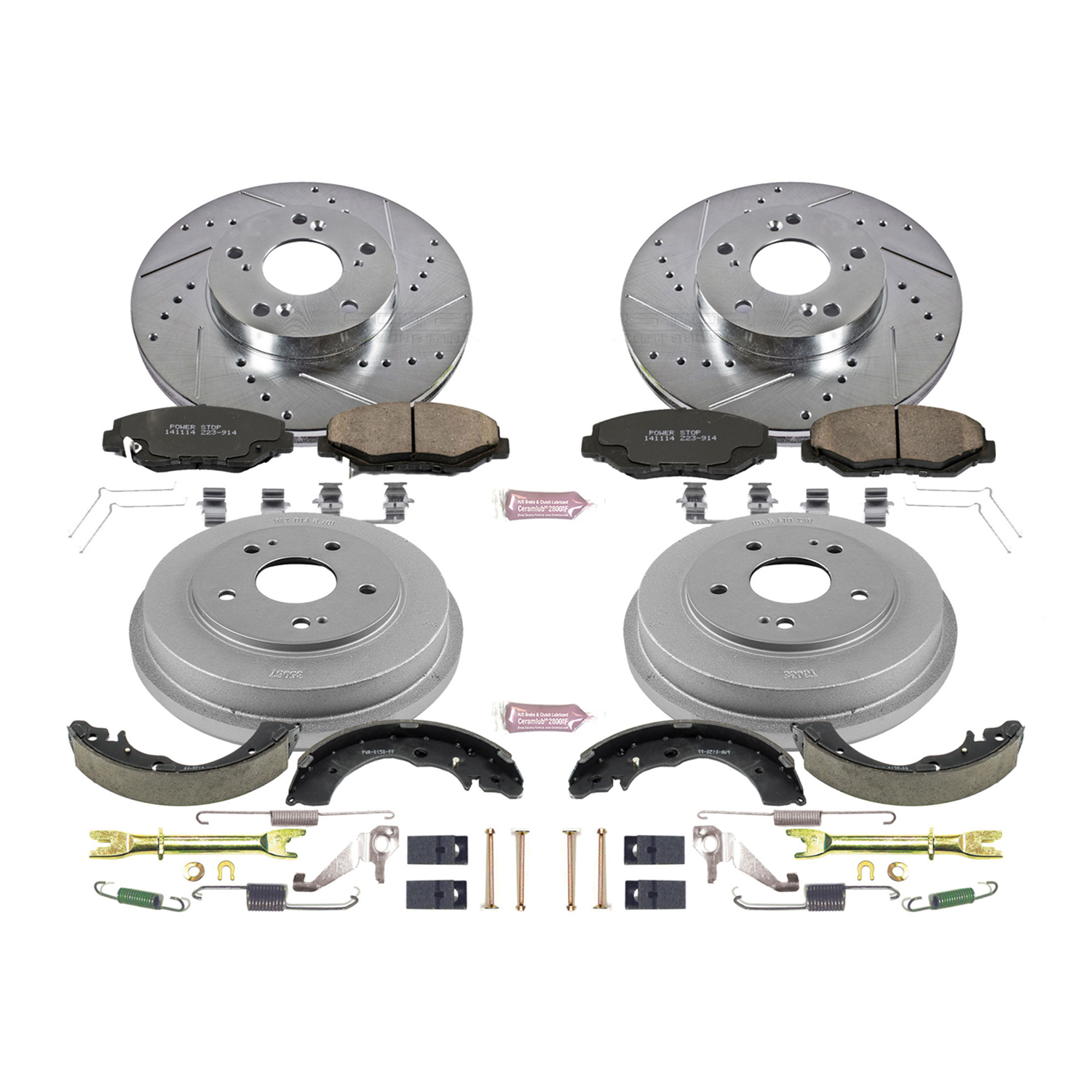 PowerStop Disc Brake Pad and Rotor / Drum Brake Shoe and Drum Kit P/N:K15107DK