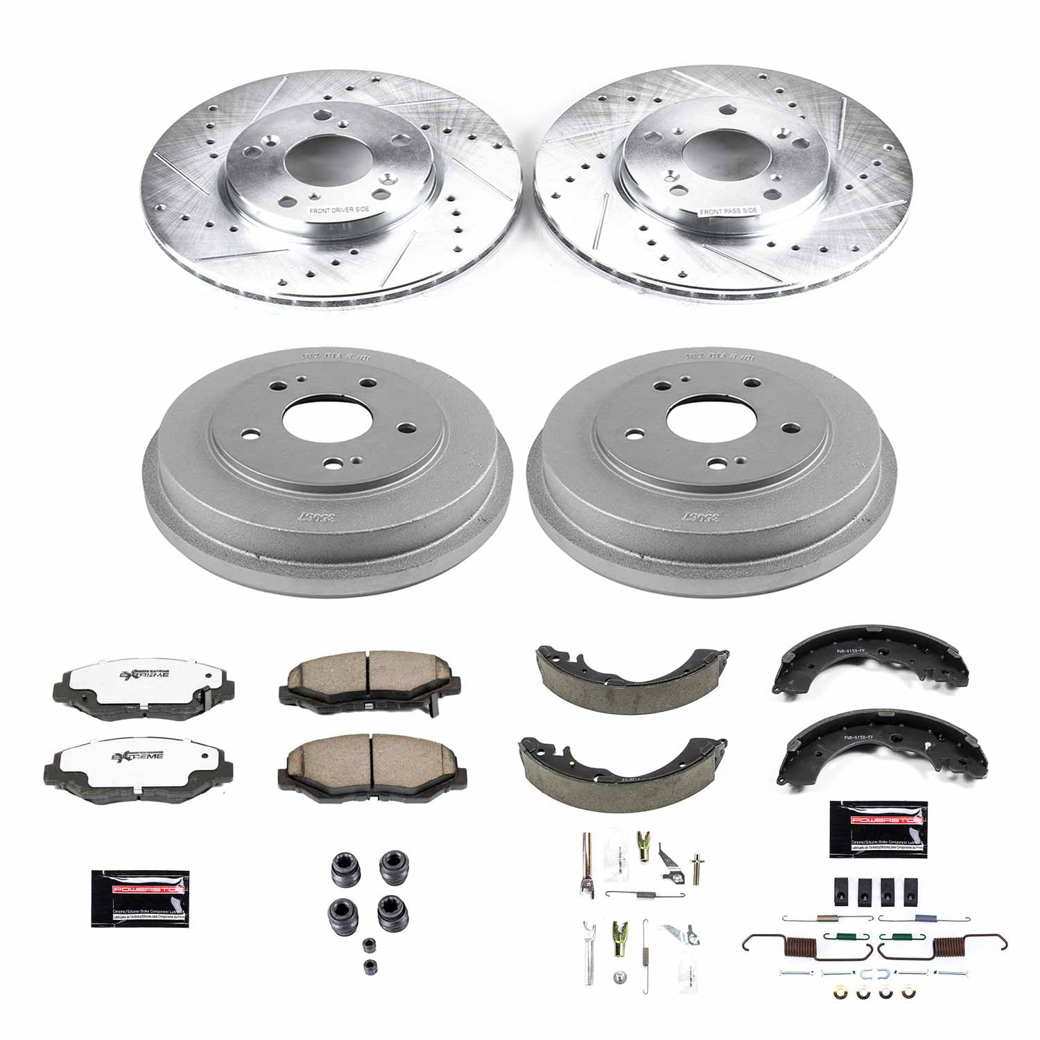 PowerStop Disc Brake Pad and Rotor / Drum Brake Shoe and Drum Kit P/N:K15107DK-26