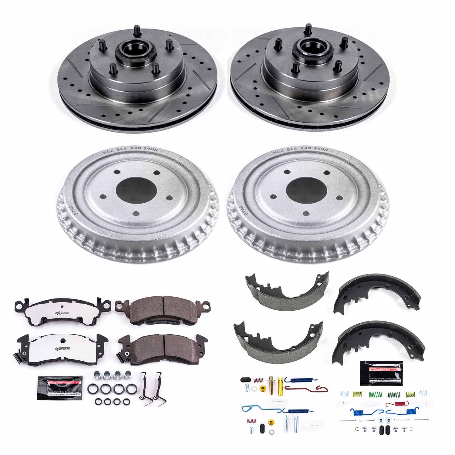 PowerStop Disc Brake Pad and Rotor / Drum Brake Shoe and Drum Kit P/N:K15022DK-26
