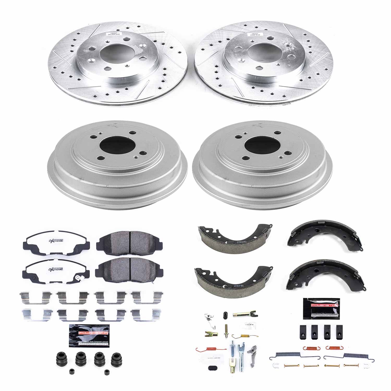 PowerStop Disc Brake Pad and Rotor / Drum Brake Shoe and Drum Kit P/N:K15087DK-26