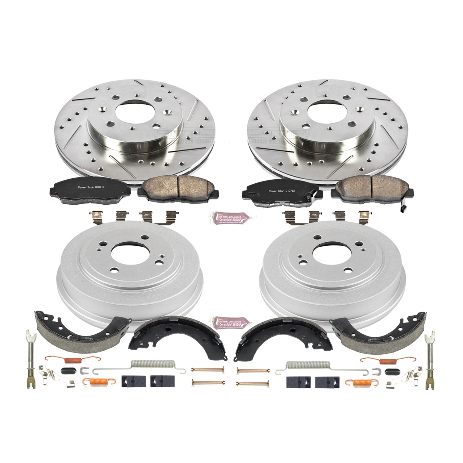 PowerStop Disc Brake Pad and Rotor / Drum Brake Shoe and Drum Kit P/N:K15086DK