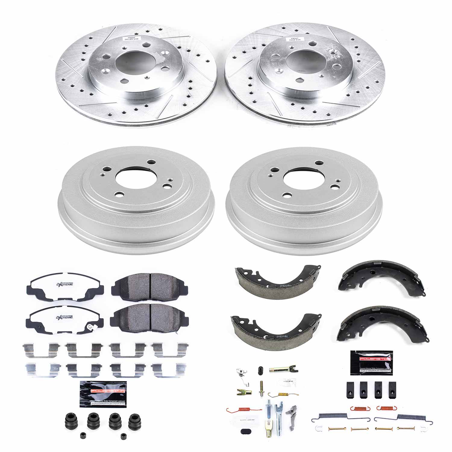 PowerStop Disc Brake Pad and Rotor / Drum Brake Shoe and Drum Kit P/N:K15086DK-26