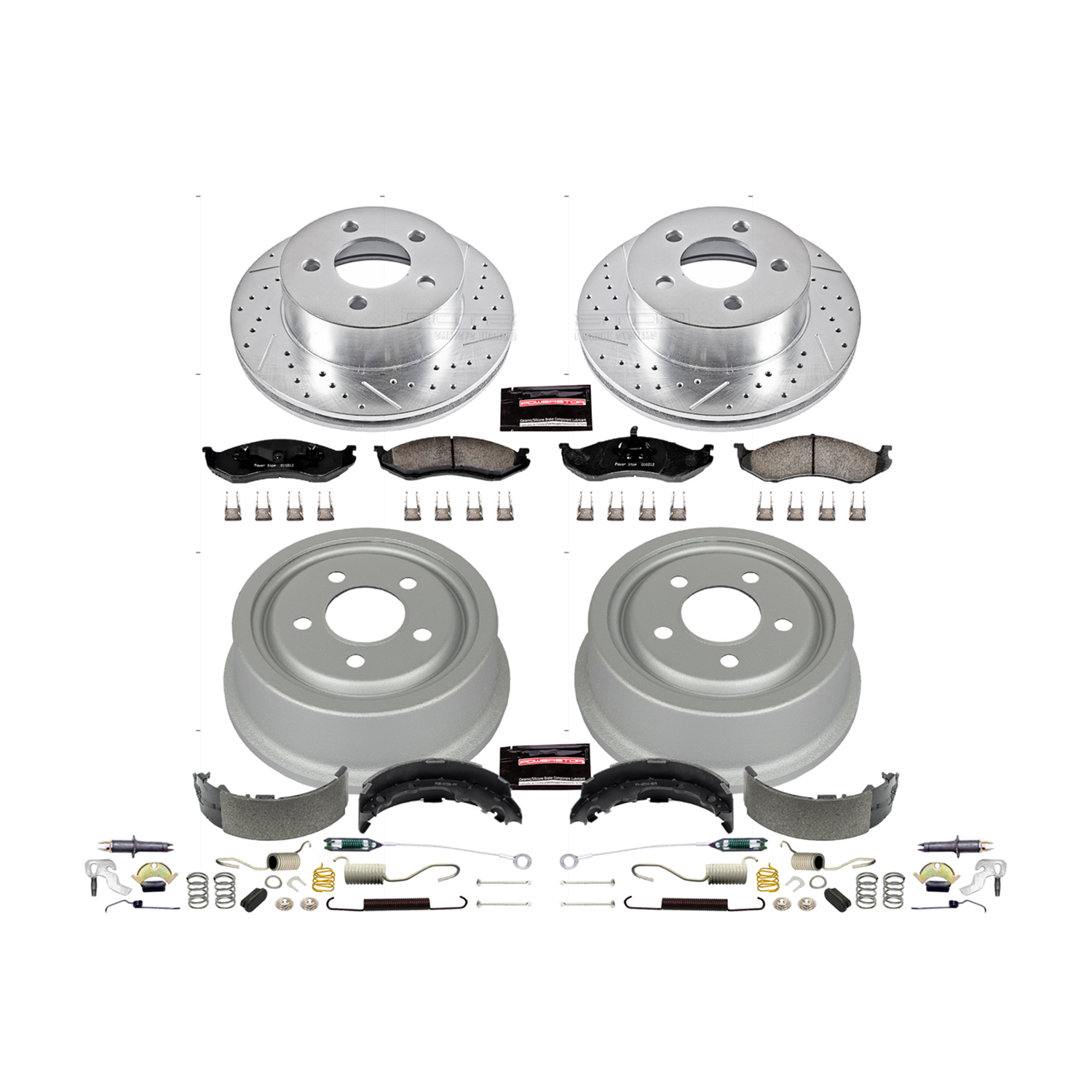 PowerStop Disc Brake Pad and Rotor / Drum Brake Shoe and Drum Kit P/N:K15075DK