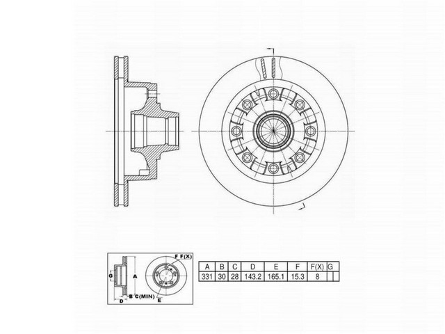 FVP Brake Drums & Rotors Disc Brake Rotor and Hub Assembly P/N:663056