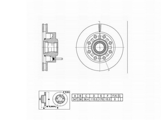 FVP Brake Drums & Rotors Disc Brake Rotor and Hub Assembly P/N:663244