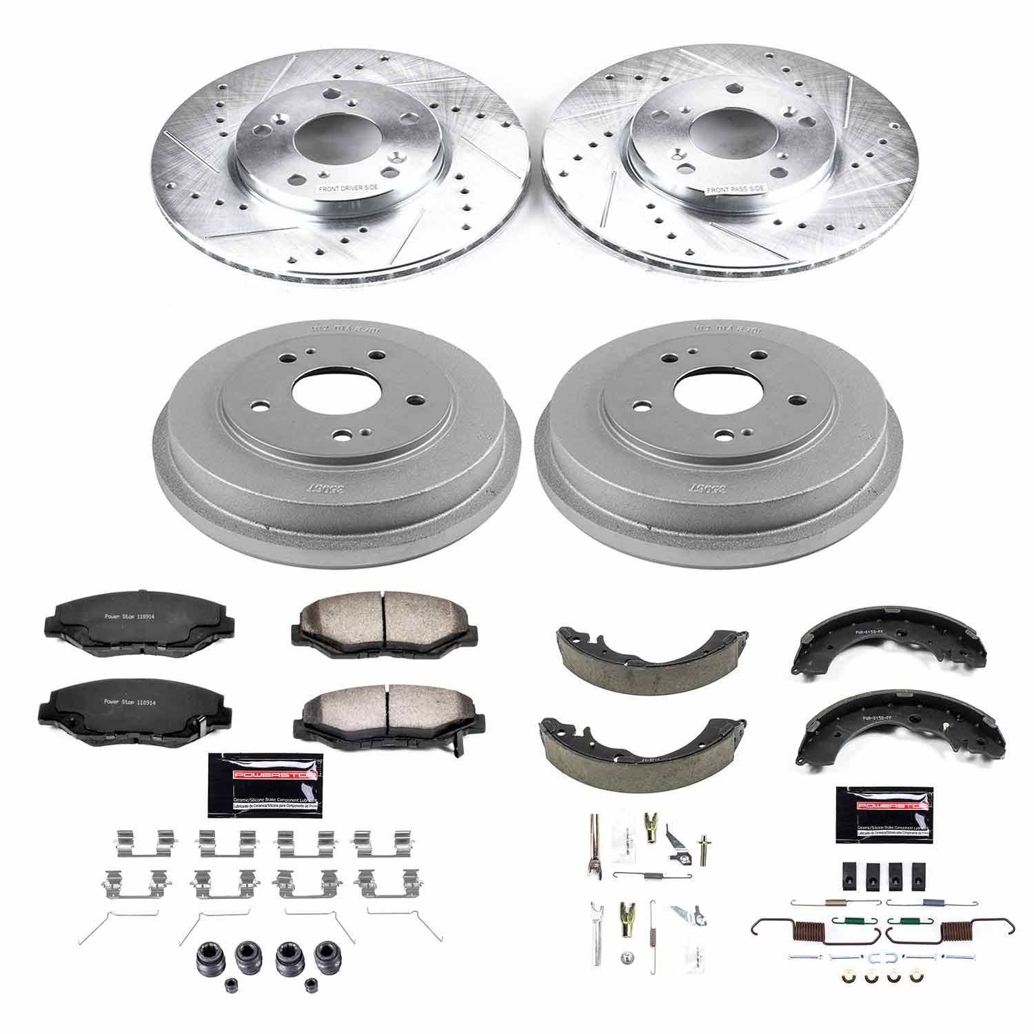 PowerStop Disc Brake Pad and Rotor / Drum Brake Shoe and Drum Kit P/N:K15107DK-36