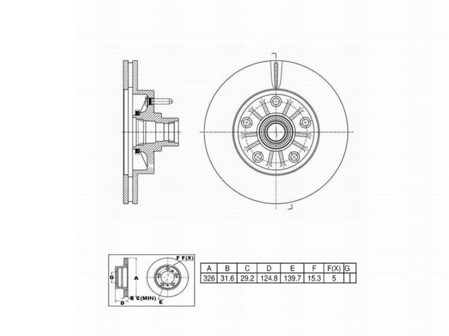 FVP Brake Drums & Rotors Disc Brake Rotor and Hub Assembly P/N:663233
