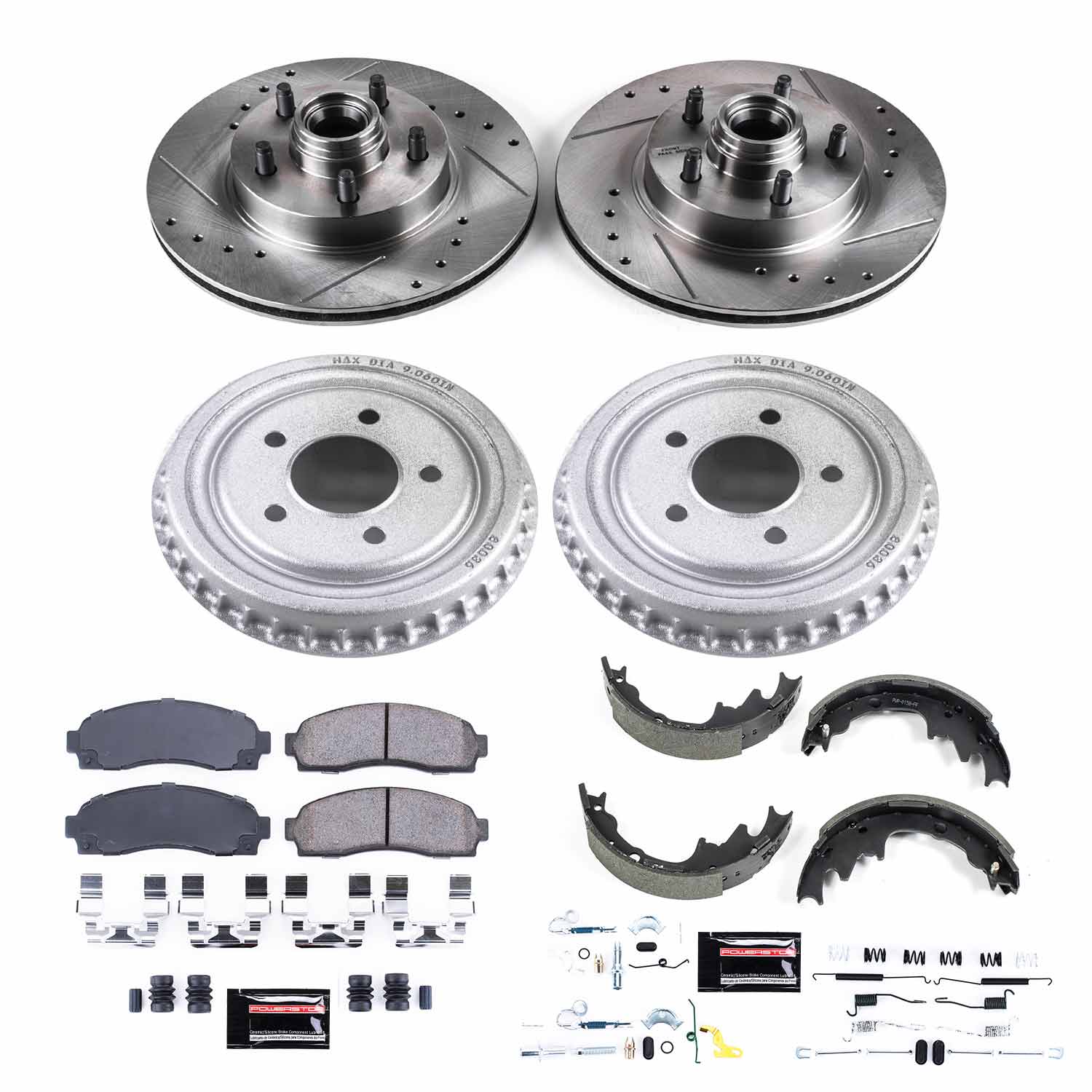 PowerStop Disc Brake Pad and Rotor / Drum Brake Shoe and Drum Kit P/N:K15154DK