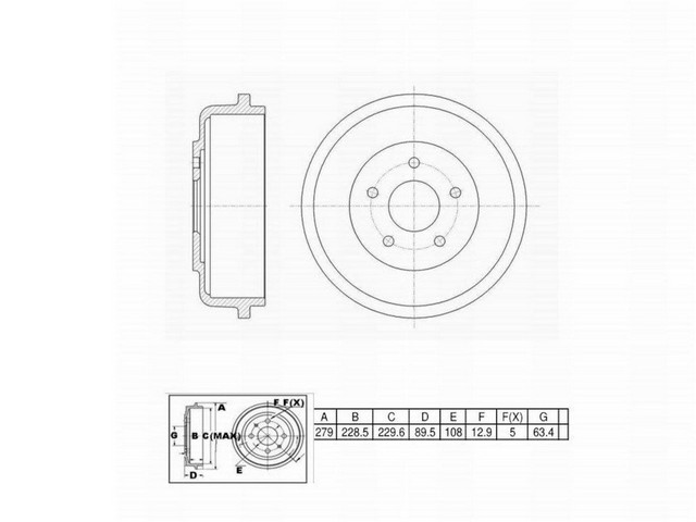 FVP Brake Drums & Rotors Brake Drum P/N:666524
