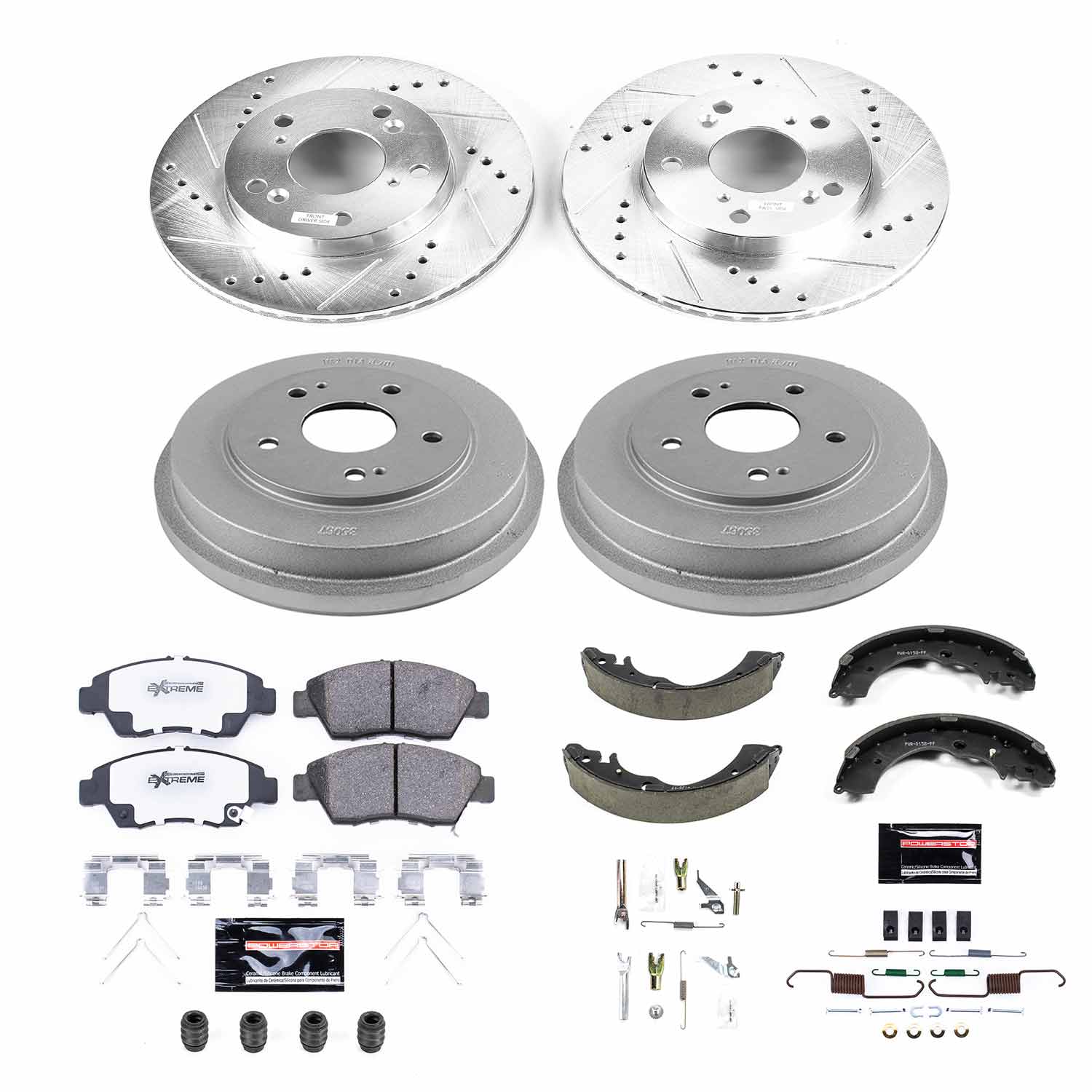 PowerStop Disc Brake Pad and Rotor / Drum Brake Shoe and Drum Kit P/N:K15112DK-26
