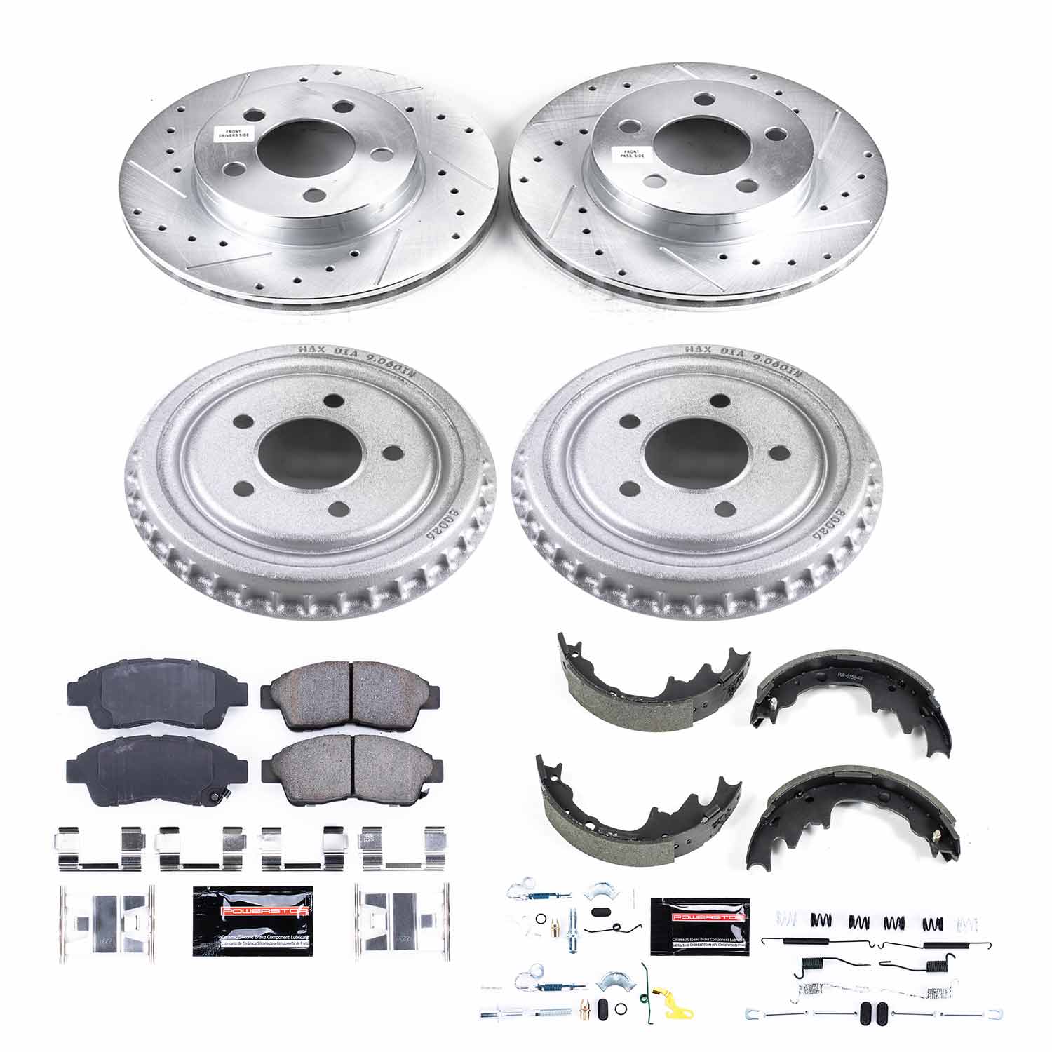 PowerStop Disc Brake Pad and Rotor / Drum Brake Shoe and Drum Kit P/N:K15149DK