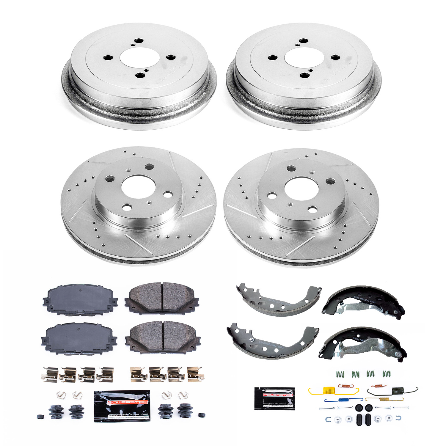 PowerStop Disc Brake Pad and Rotor / Drum Brake Shoe and Drum Kit P/N:K15497DK