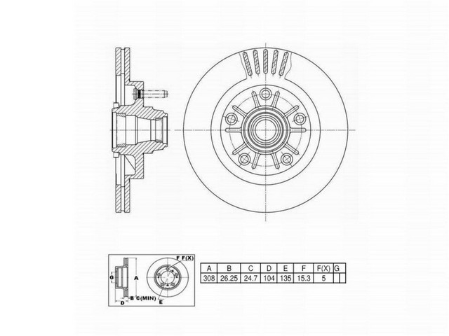 FVP Brake Drums & Rotors Disc Brake Rotor and Hub Assembly P/N:663175
