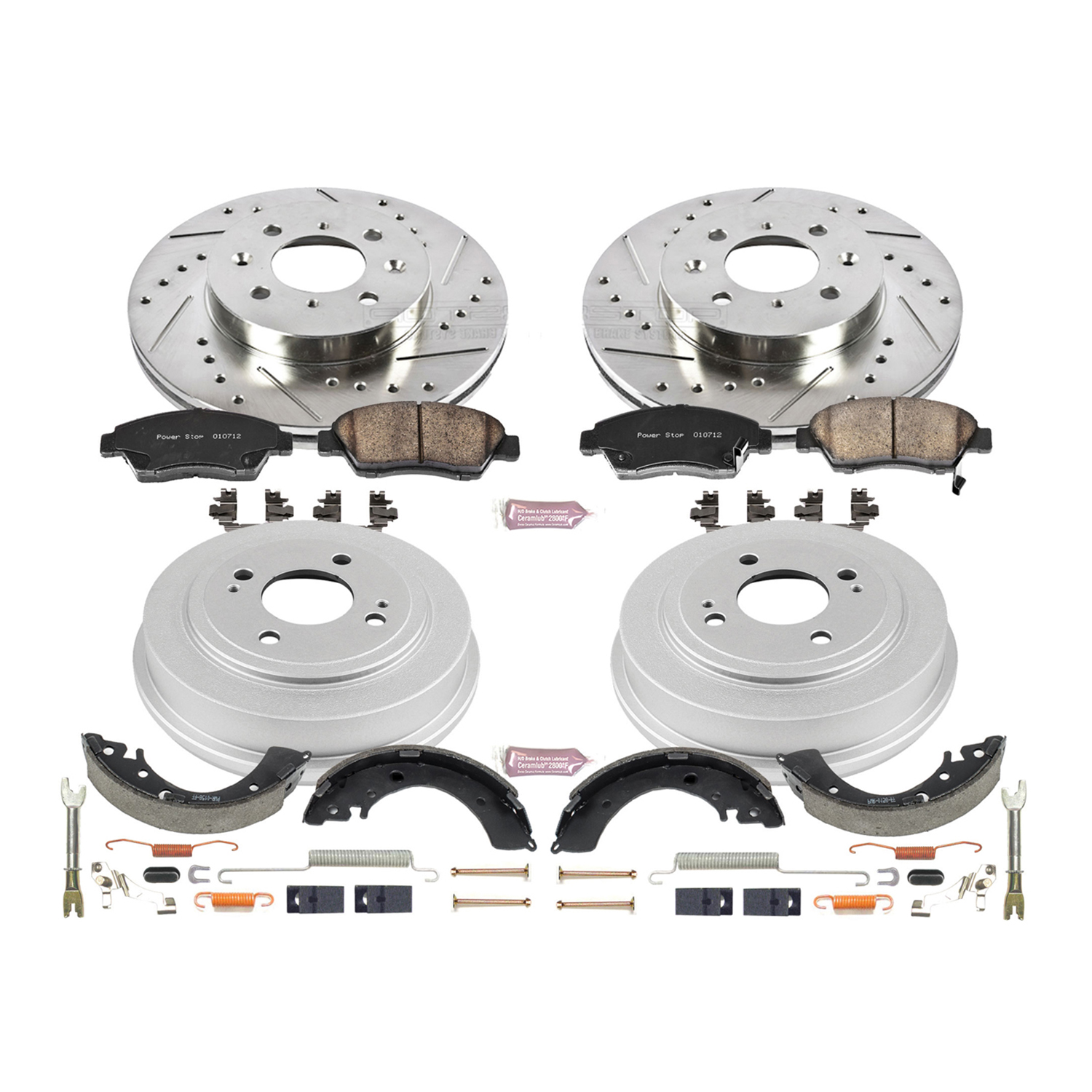 PowerStop Disc Brake Pad and Rotor / Drum Brake Shoe and Drum Kit P/N:K15088DK