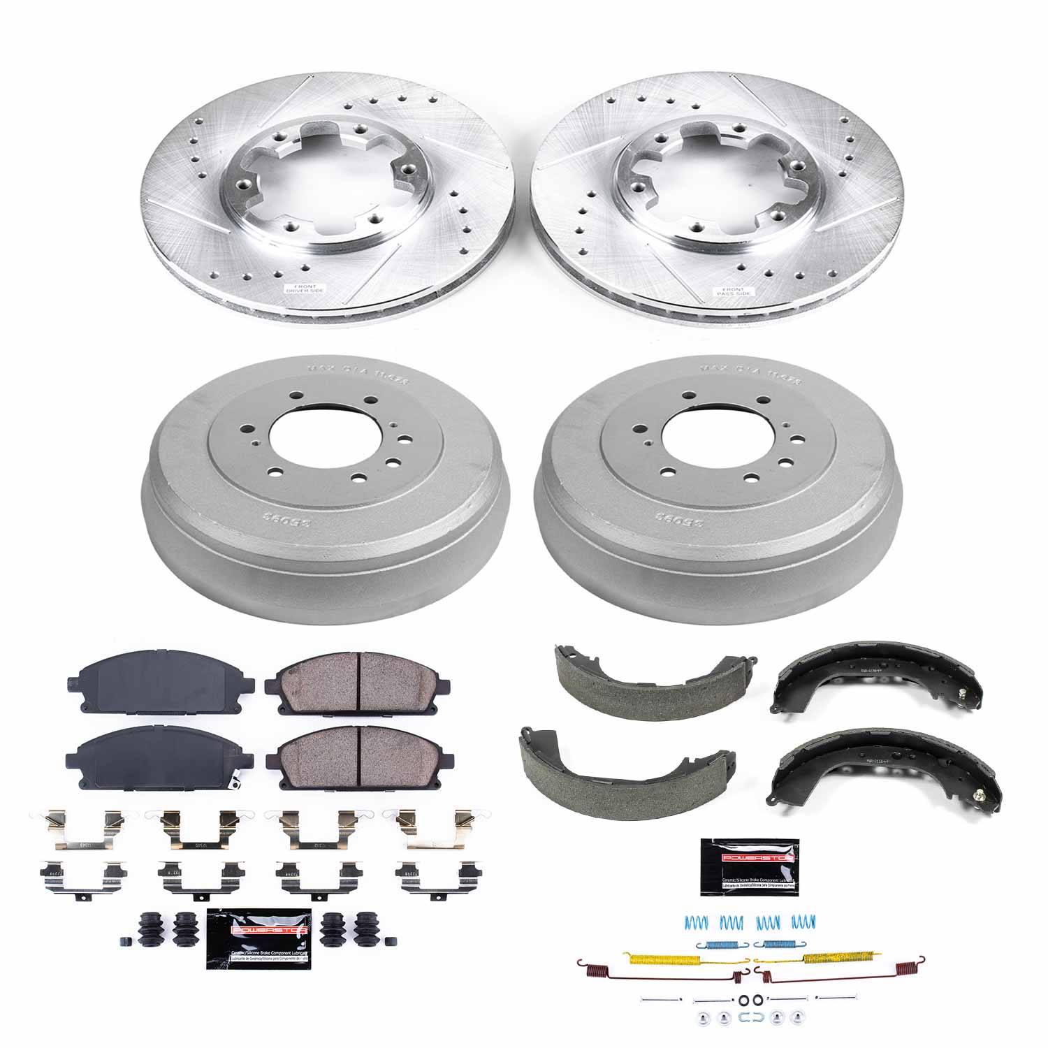 PowerStop Disc Brake Pad and Rotor / Drum Brake Shoe and Drum Kit P/N:K15116DK