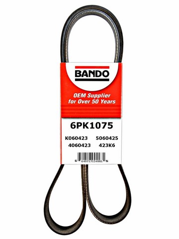 Accessory Drive Belt Bando 6PK1075 fits 02-06 Nissan Altima 3.5L-V6