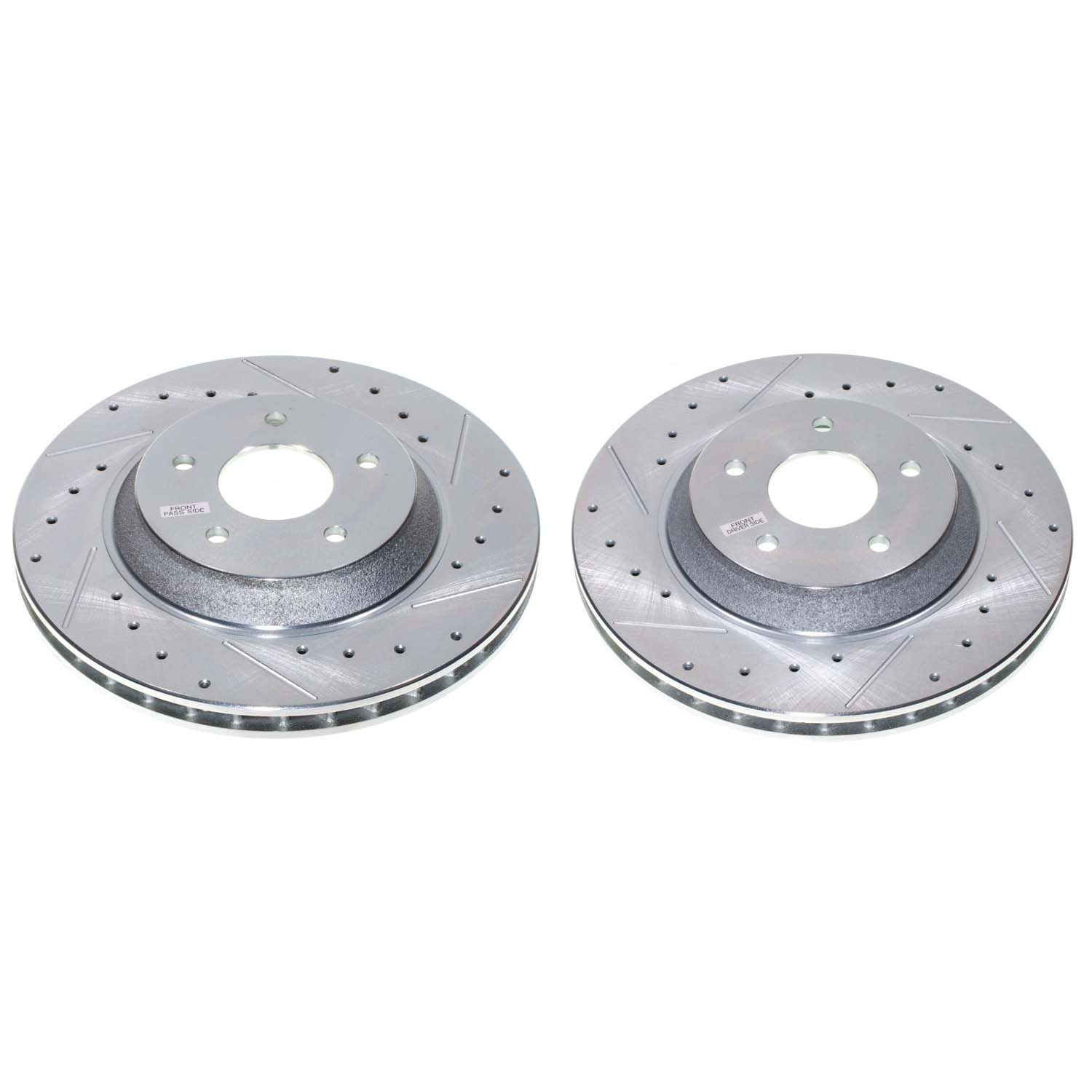 Disc Brake Rotor Set-Front Drilled, Slotted and Zinc Plated Brake Rotor Pair