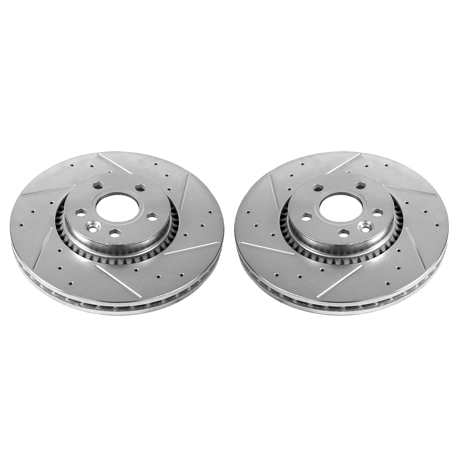 Disc Brake Rotor Set-Front Drilled, Slotted and Zinc Plated Brake Rotor Pair