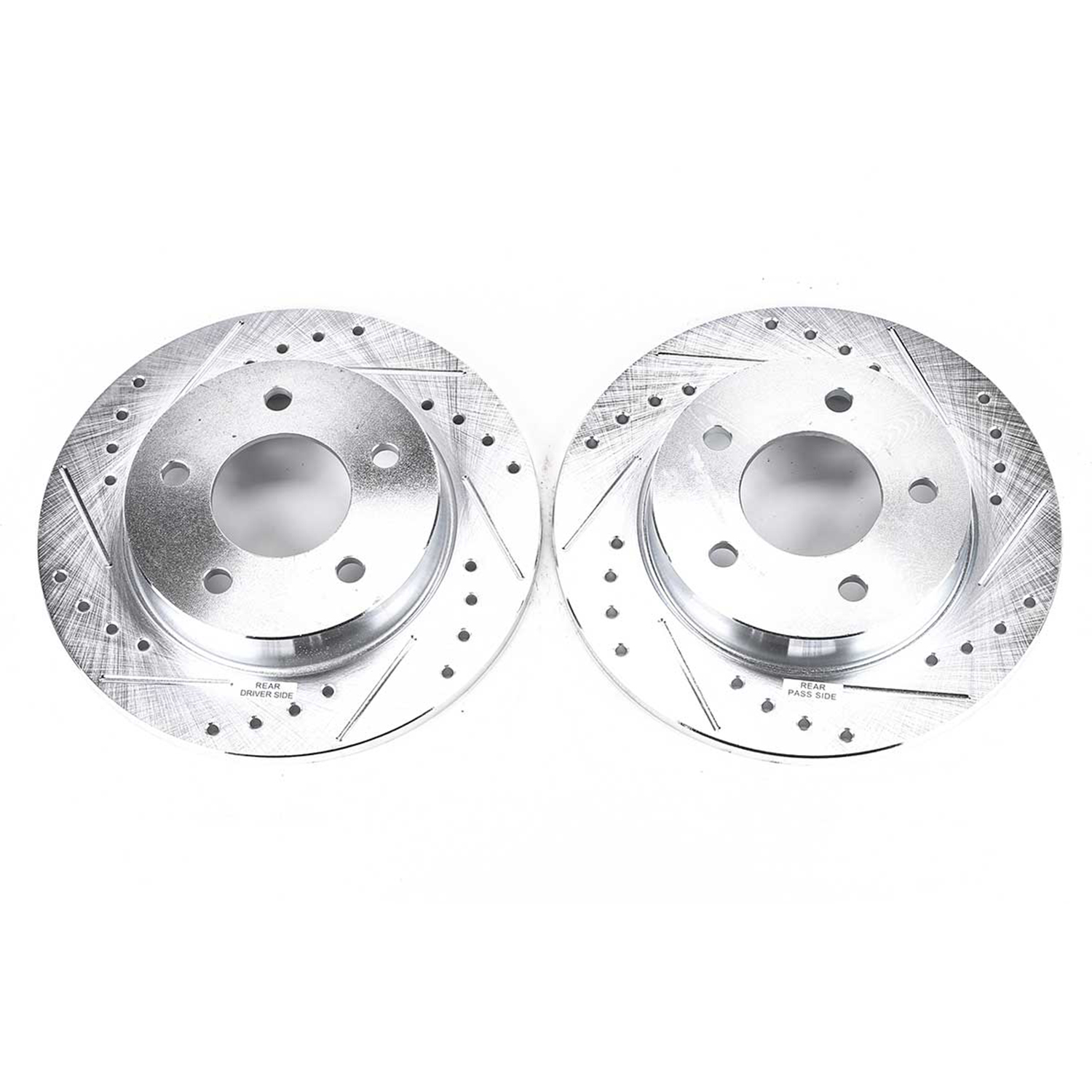 Disc Brake Rotor Set-Rear Drilled, Slotted and Zinc Plated Brake Rotor Pair