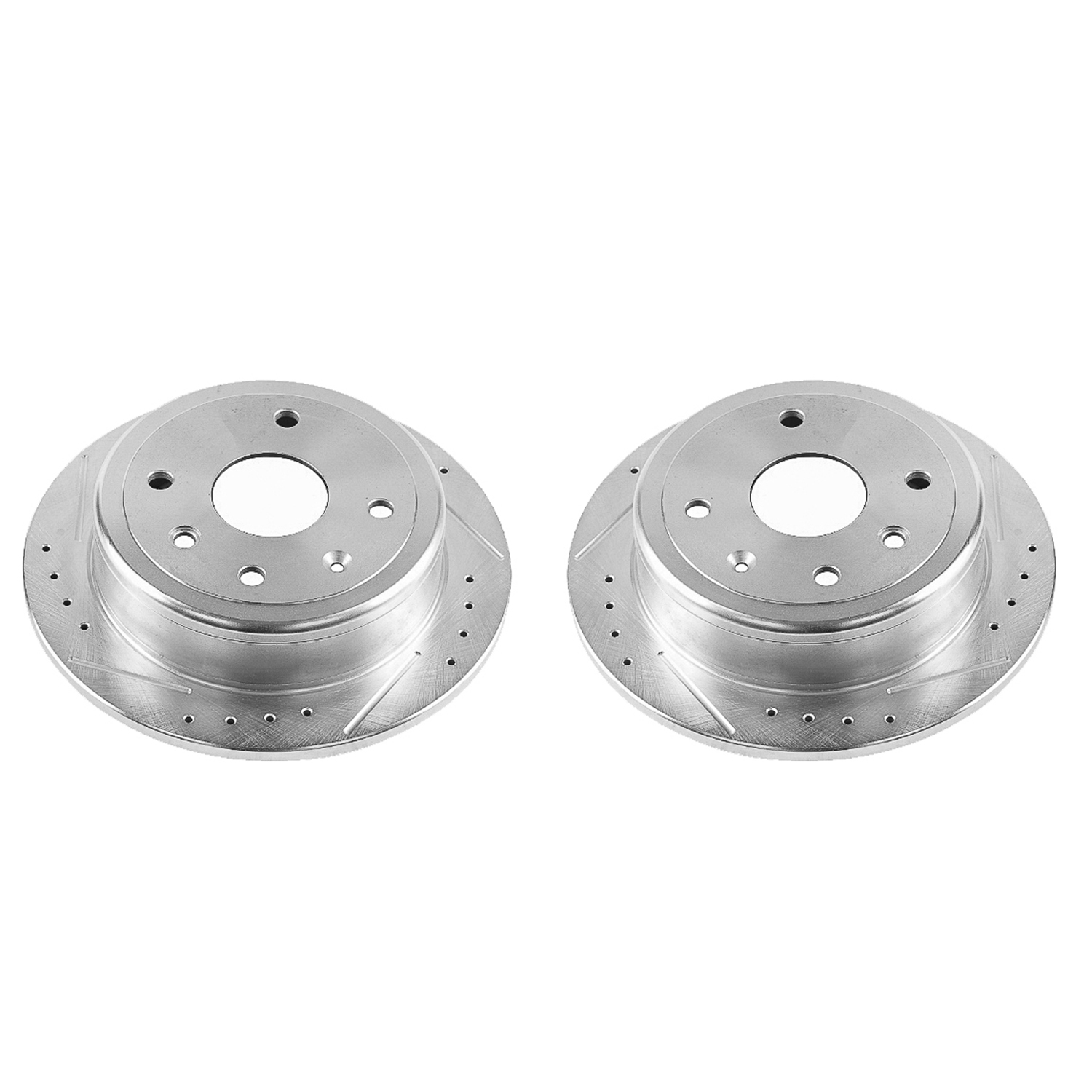 Disc Brake Rotor Set-Rear Drilled, Slotted and Zinc Plated Brake Rotor Pair