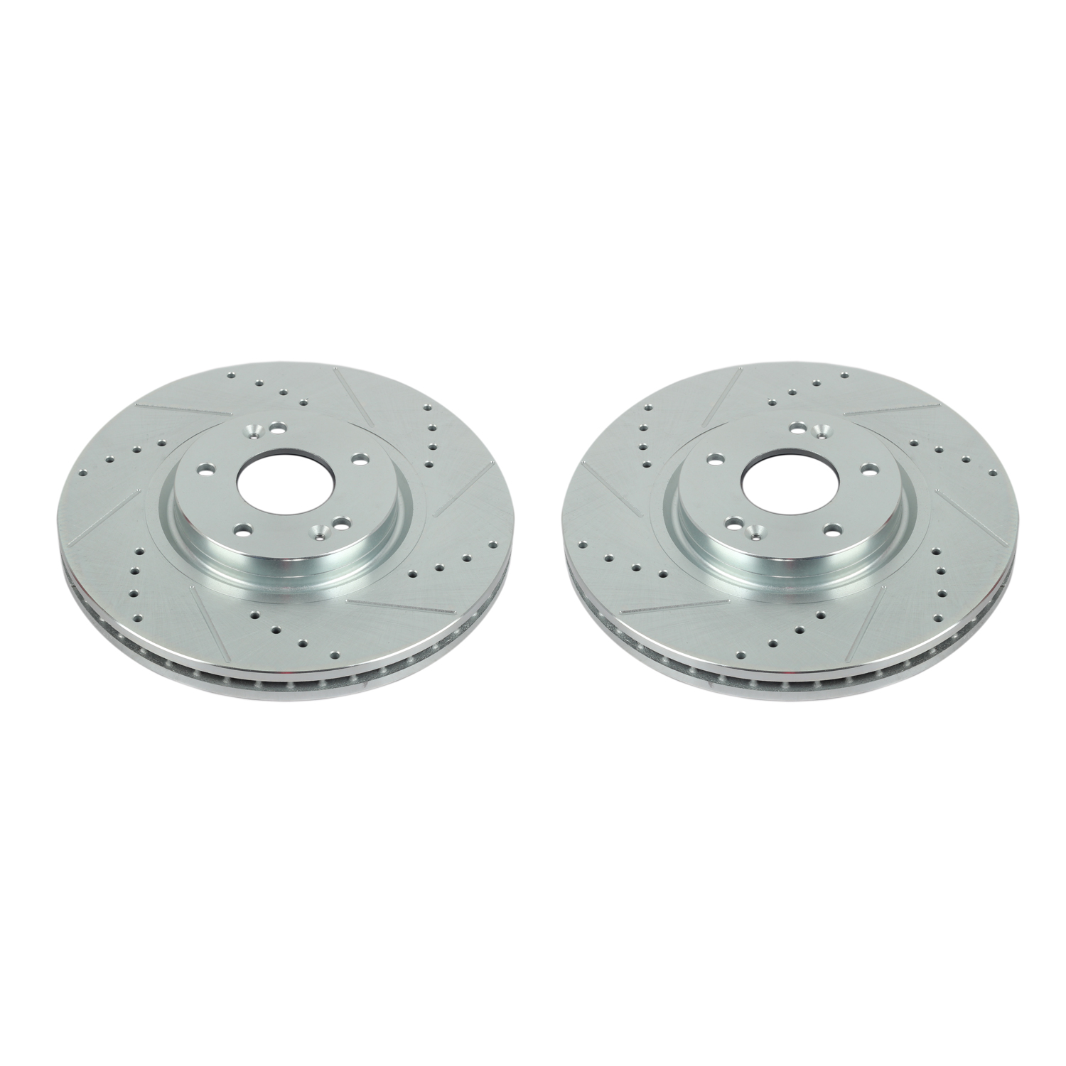 Disc Brake Rotor Set-Front Drilled, Slotted and Zinc Plated Brake Rotor Pair