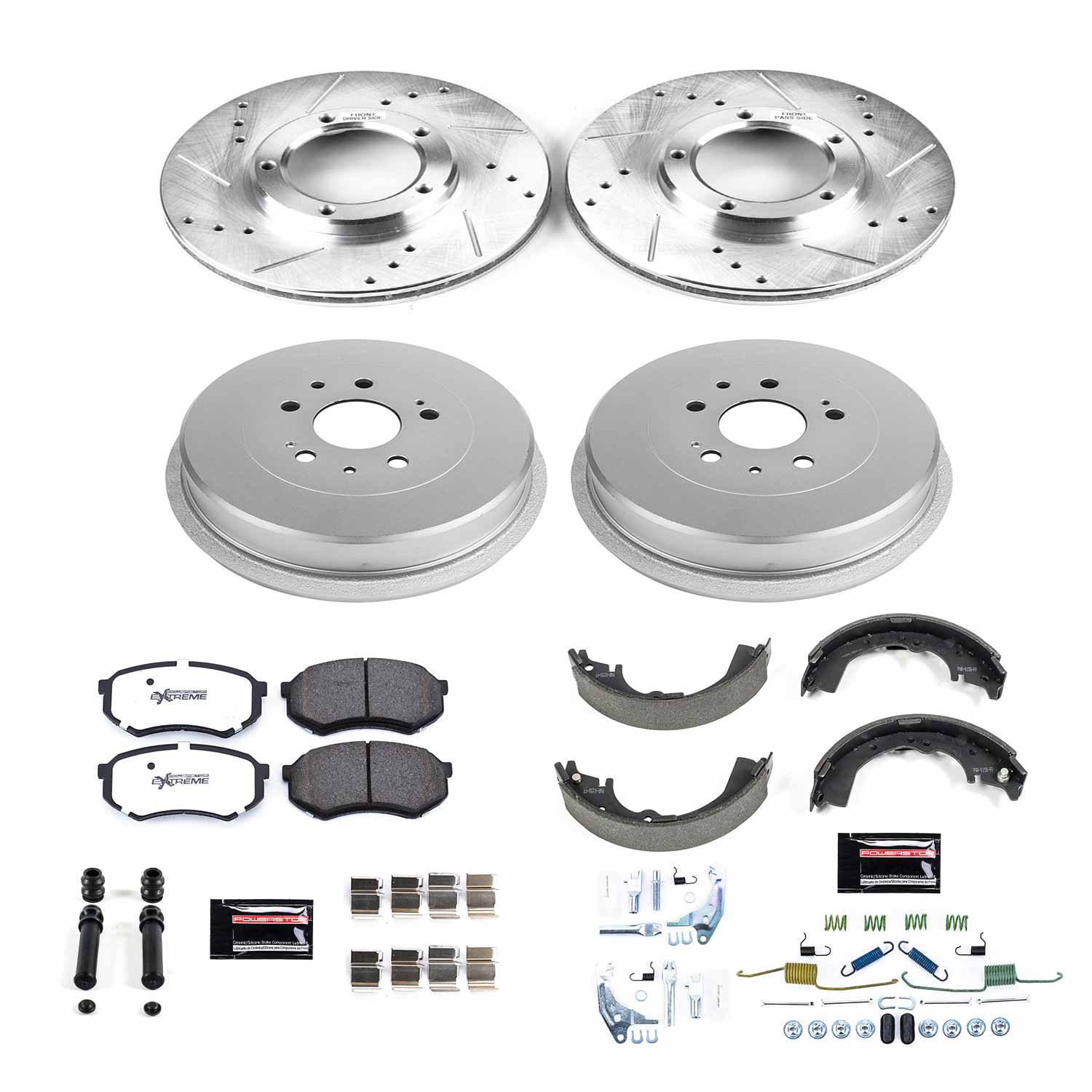 Disc Brake Pad and Rotor / Drum Brake Shoe and Drum Kit fits 95-04 Toyota Tacoma