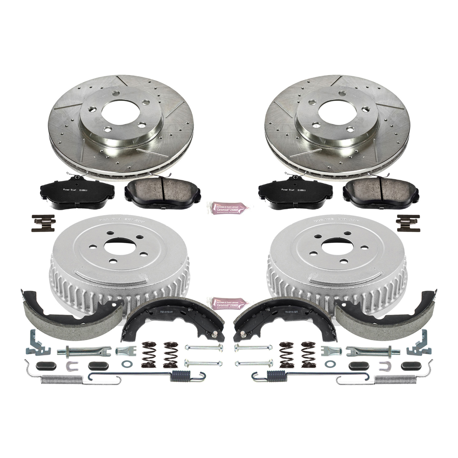 Disc Brake Pad and Rotor / Drum Brake Shoe and Drum Kit fits 95-98 Ford Windstar