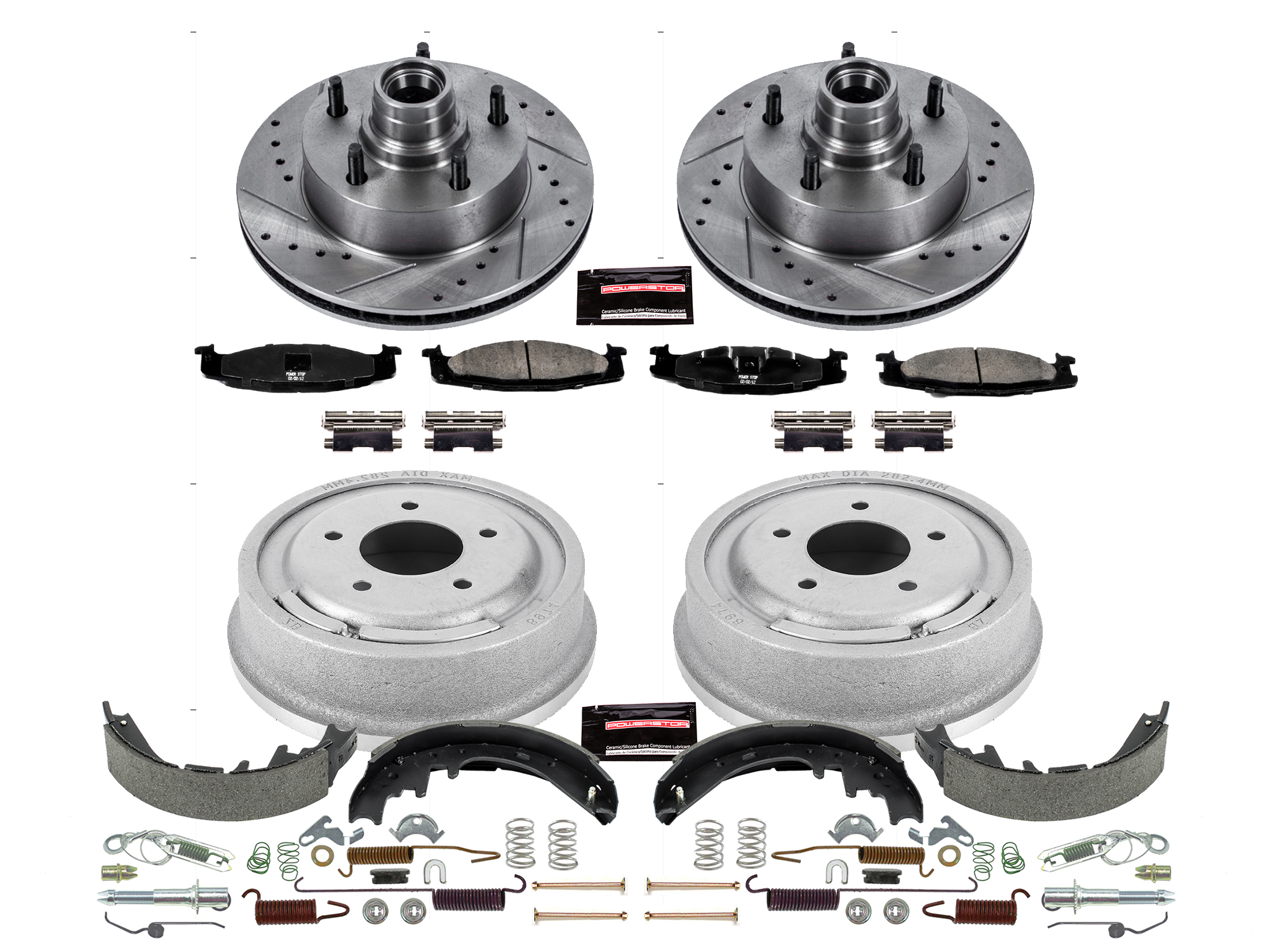 Disc Brake Pad and Rotor / Drum Brake Shoe and Drum Kit fits E-150 Econoline