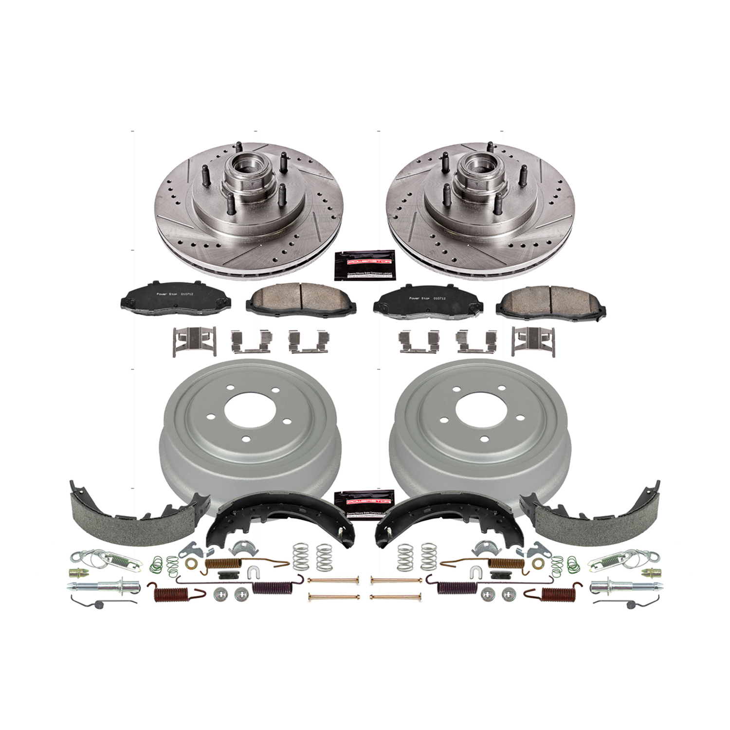 Disc Brake Pad and Rotor / Drum Brake Shoe and Drum Kit fits 97-00 Ford F-150